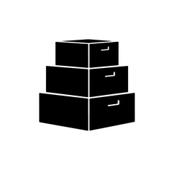 Obraz premium Stack of Three Black Drawers
