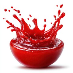 Fresh Red Tomato Sauce Splash in Bowl for Party Snacks