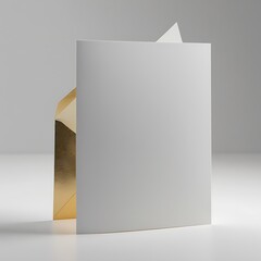 Studio Shot Blank Greeting Card Gold Foil Envelope Flap Card