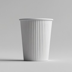 Mockup Blank Paper Coffee Cup Textured Ripple Wall Isolated White