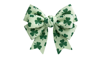 St. Patrick's Day Bow with Clover Pattern