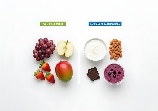 Fresh fruits and vegetables on a plate ,natural sweet,low suger alternatives with a commercial look for ads run.