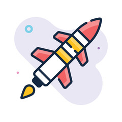 Naklejka premium Well crafted trendy flat outline icon of war, armed conflict