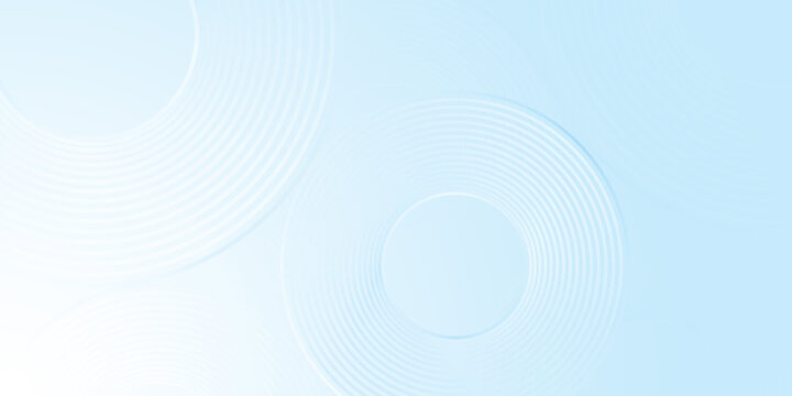 Abstract light blue background with elegant white concentric circle lines. A clean minimal geometric design with soft gradient ideal for corporate presentations and modern web headers