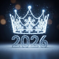 Glowing Crown and Shimmering 2026 Celebration Graphic for New Year.
