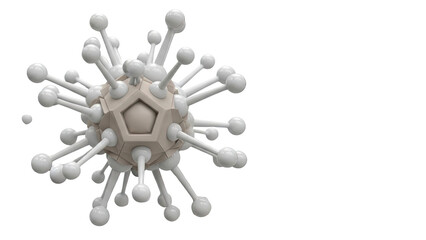 3D rendering of a stylized virus particle