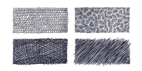 Hand drawn texture set Scribble, freehand ink line