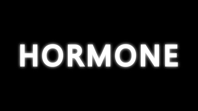 Hormone text animation with bouncing text effect in black background. hormone text bounce animation with glow effect. Cinematic Text Bounce Intro