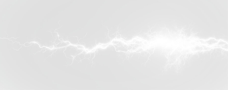Bright white electric streaks pulse with neon energy, leaving a luminous trail of sparks. Motion and intensity are amplified by glowing arcs. Perfect for storm or action visuals. PNG