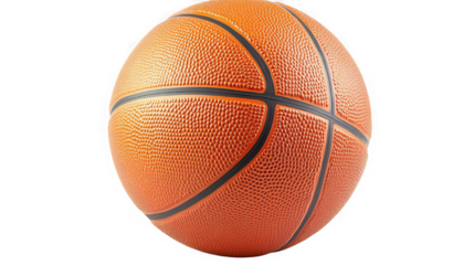 A close-up shot of a basketball against a black background