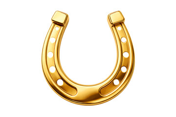 Luxurious Gold Horseshoe Talisman – Traditional Equestrian Luck Icon for Success and Celebration Themes