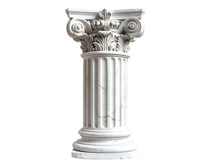 Obraz premium White marble Corinthian column on a black background