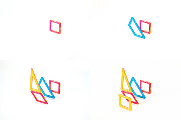 Vibrant Taj Mahal Tower and Arch Magnetic Blocks Ensemble