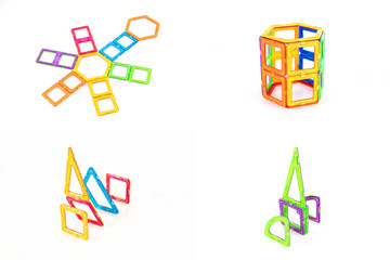Colorful Magnetic Tiles Construction Star Shape Creative Building Toy