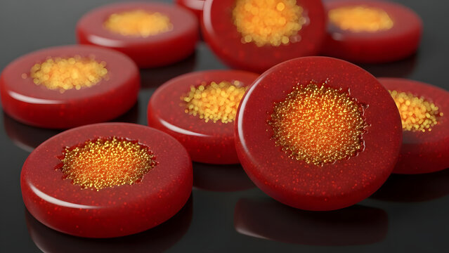 Red Blood Cells with Yellow Centers.