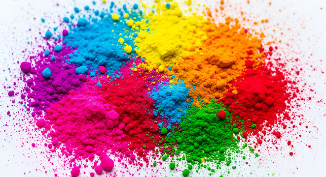 Dense multicolored powder splashes and textures for holi festival of colors design