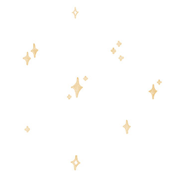 Pack &eacute;l&eacute;ments magiques : petites &eacute;toiles jaune/dor&eacute;es &agrave; l'aquarelle 