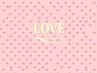 Pink hearts background with love