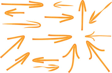 orange colorful textured decorative arrows collection