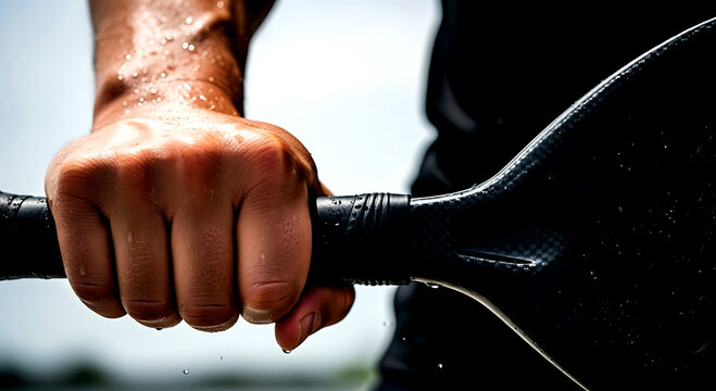 Professional pickleball paddle close up carbon fiber texture detail