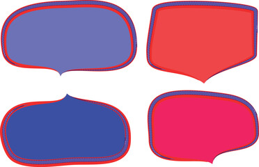 blue red painted abstract cute decorative speech bubbles backdrop