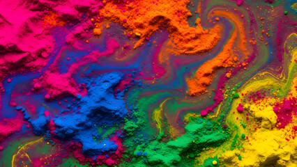 Vibrant swirls of colorful paint in abstract expressionism