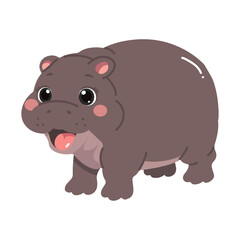 Fototapeta premium Cute Cartoon Hippo Illustration