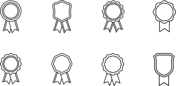 Collection of different shapes badge icon set