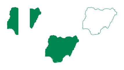 Obraz premium set of Nigeria map isolated on white background