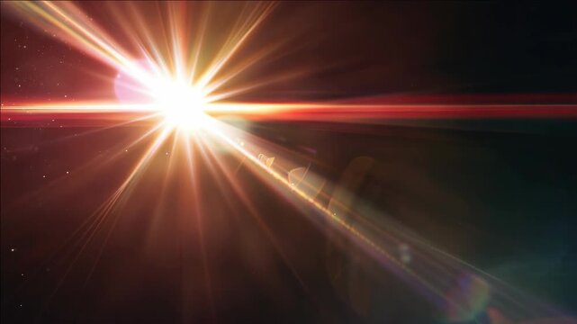 A vibrant sunburst viewed from space with a blurred background.