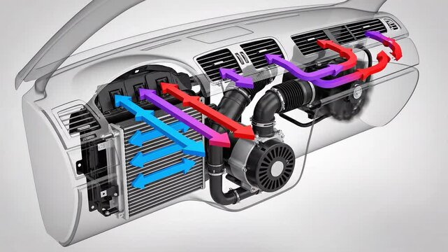 Car AC system airflow diagram.