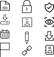 Minimal Line Icon Set UI UX Interface Symbols Outline Vector Pack