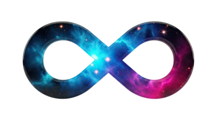 Infinity Symbol with Cosmic Nebula Texture