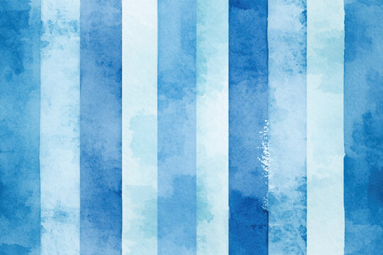 Watercolor Blue Stripes Abstract Background