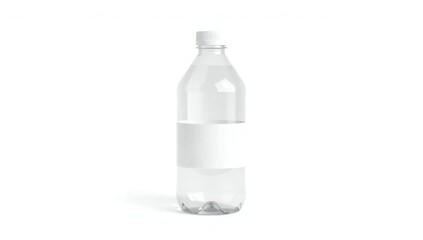 Clear plastic water bottle with white cap