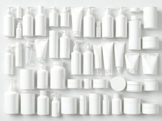 Collection of various cosmetic containers