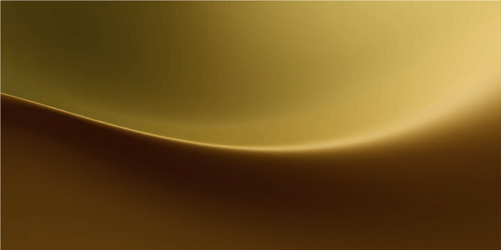 Abstract golden background with a curved wave design and orange gradient texture creates an artistic vector wallpaper featuring light motion and space for text