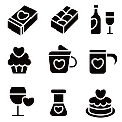 Sweet love silhouette style. Everything you need for a romantic evening.