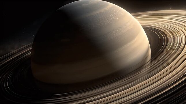Beautiful realistic 3d render of the planet saturn with its rings in various perspectives showcasing its cosmic beauty and intricate details in a stunning celestial display.