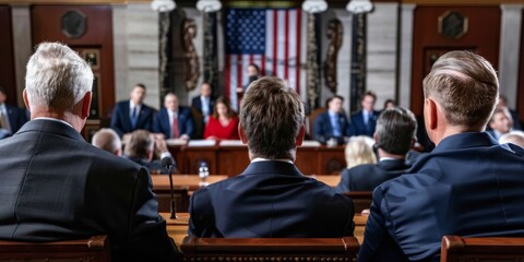 Politicians attending meeting at the white house congress in washington
