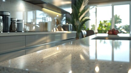 A photo of a sparkling clean kitchen counter.