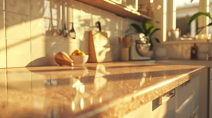 A photo of a sparkling clean kitchen counter.