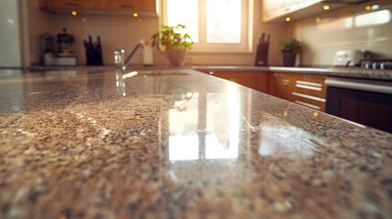 A photo of a sparkling clean kitchen counter.
