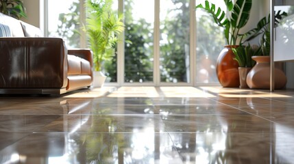 A photo of a spotless living room floor.
