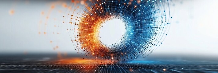 Futuristic Data Connection Circular Particle Dynamics Creating Stunning Network Imagery
