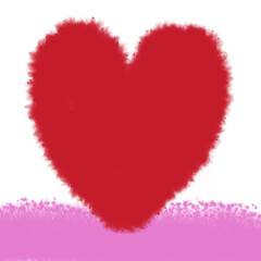 Valentine Day  red heart with pink ribbon.