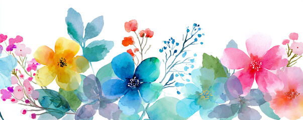 Soft watercolor-style spring birthday decoration with floral elements 32k ultra HD