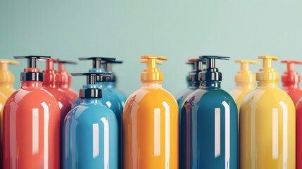 A photo of a stack of pet grooming shampoo bottles.
