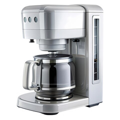 A Stainless Steel and White Drip Coffee Maker