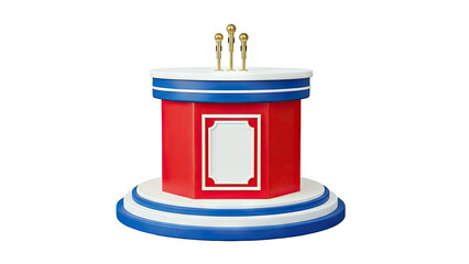 Political Debate Podium with Microphones
